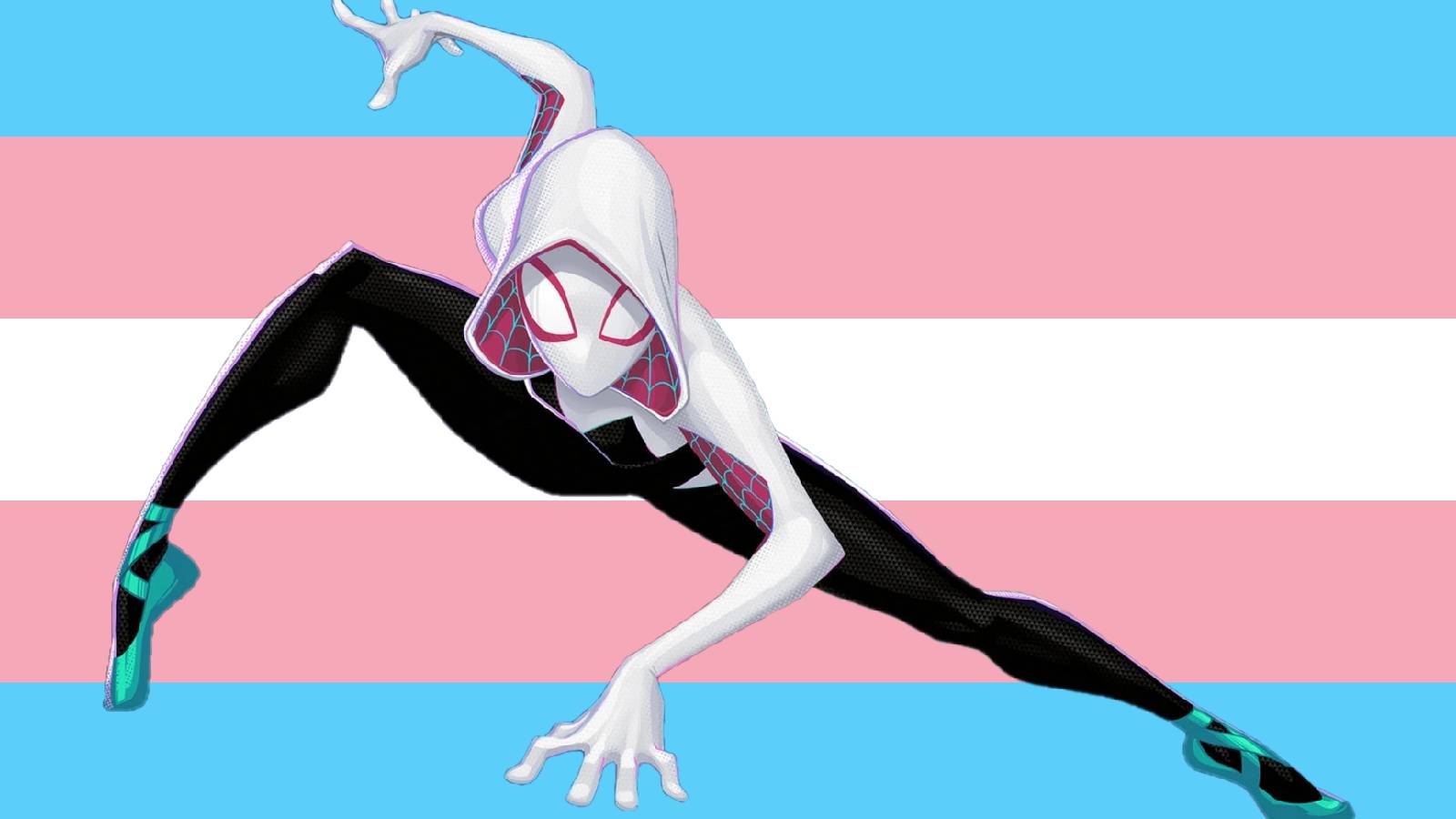 Spider-Man: Across the Spider-Verse Gwen Stacy trans pride flag