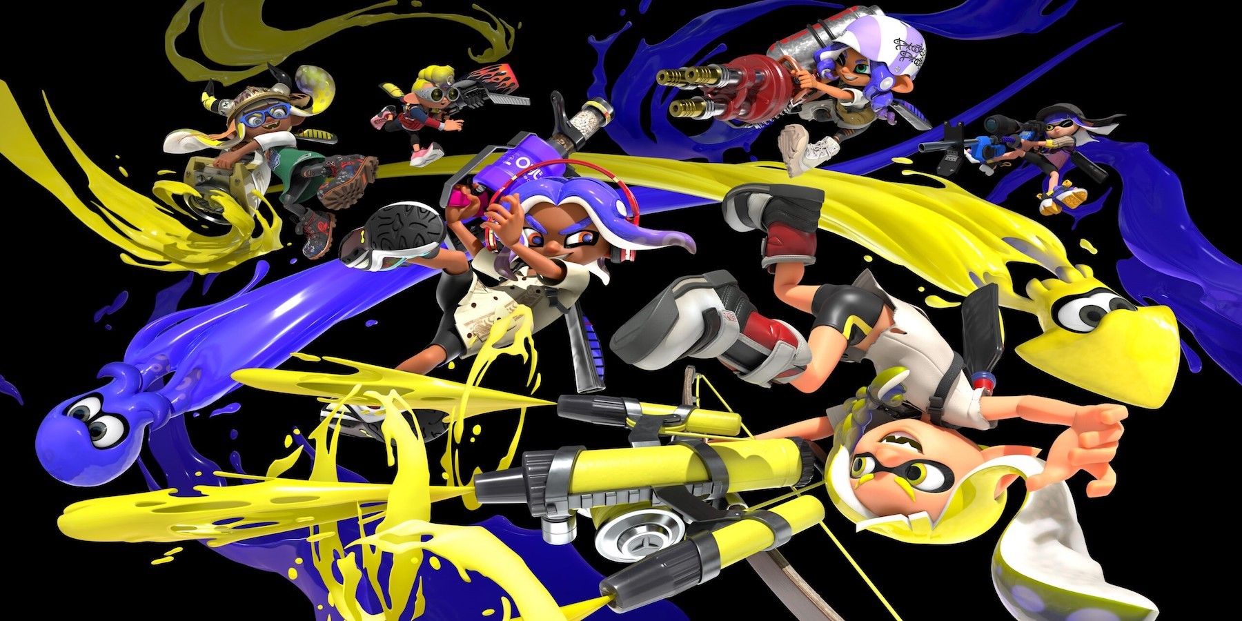 splatoon-3-black-background-inkling-ensemble