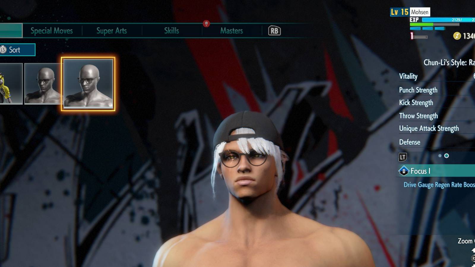 image showing a list of accessories and pieces of gear in street fighter 6.