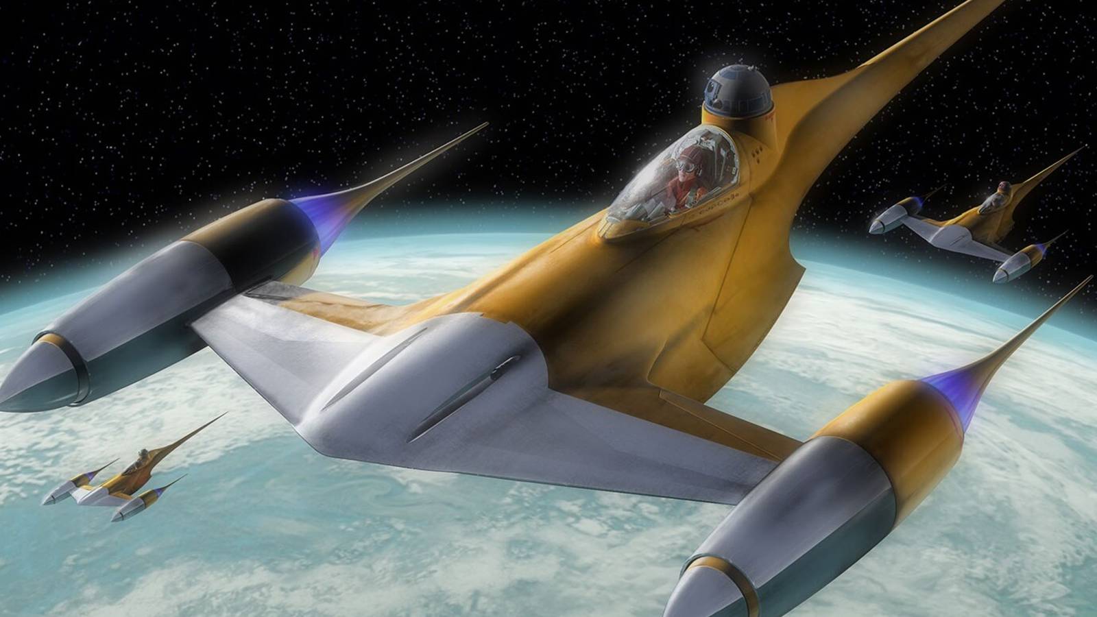 a naboo n-1 starfighter in space