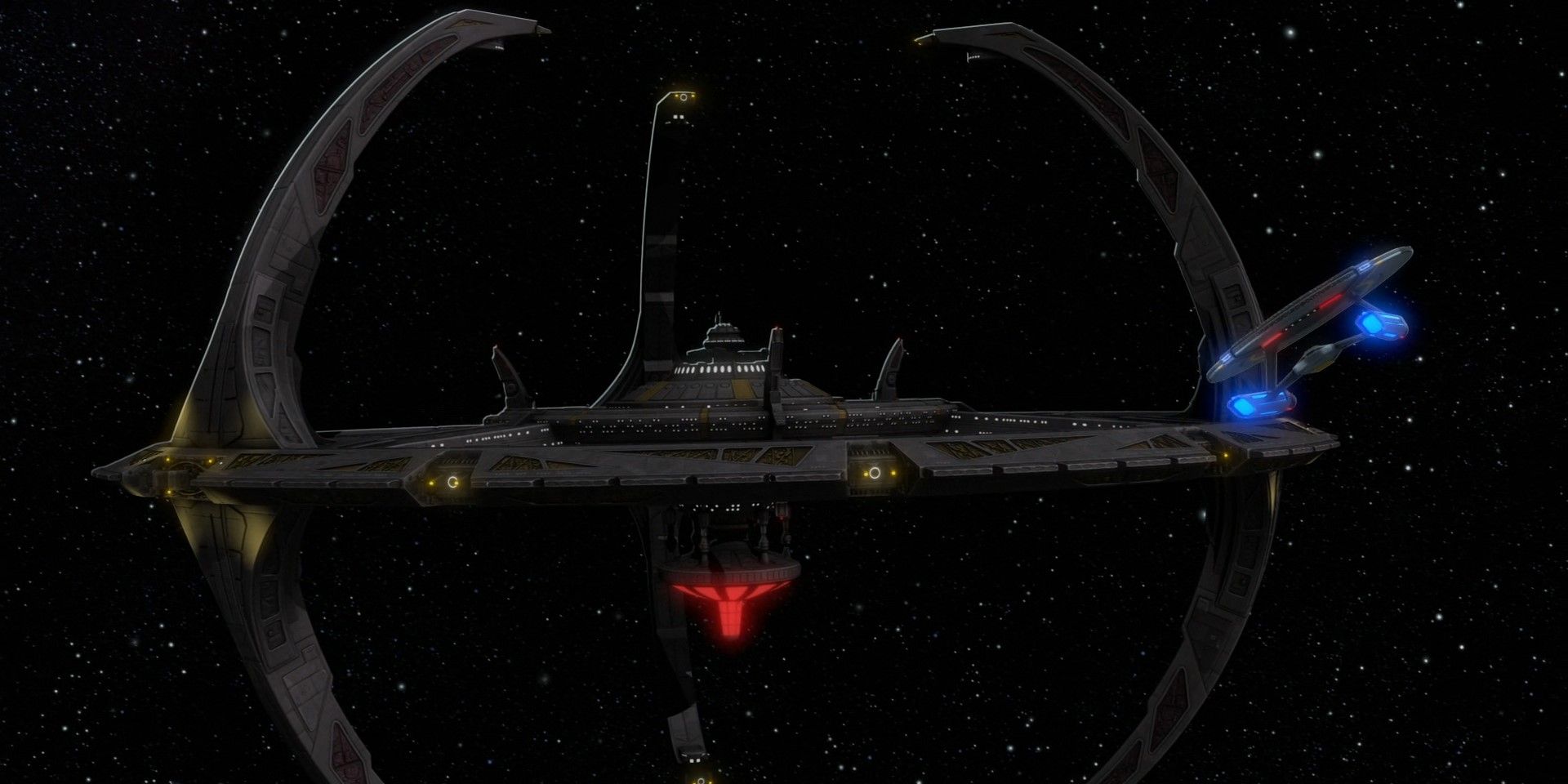 The USS Cerittos approaches Deep Space Nine.