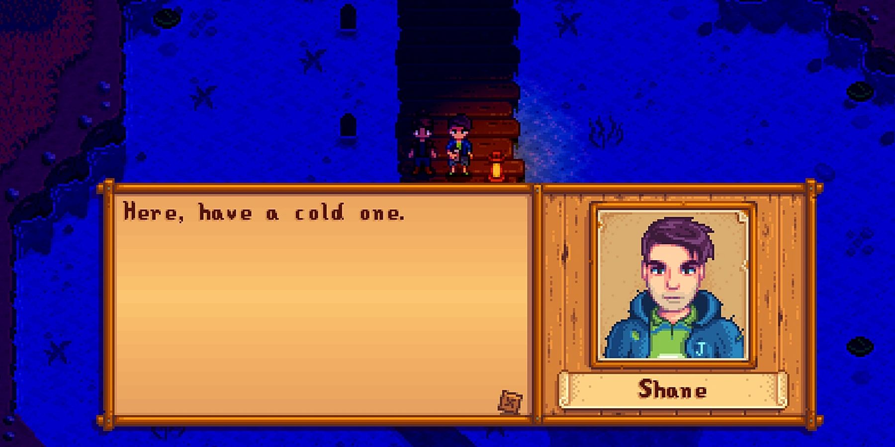 stardew valley shane and player night time