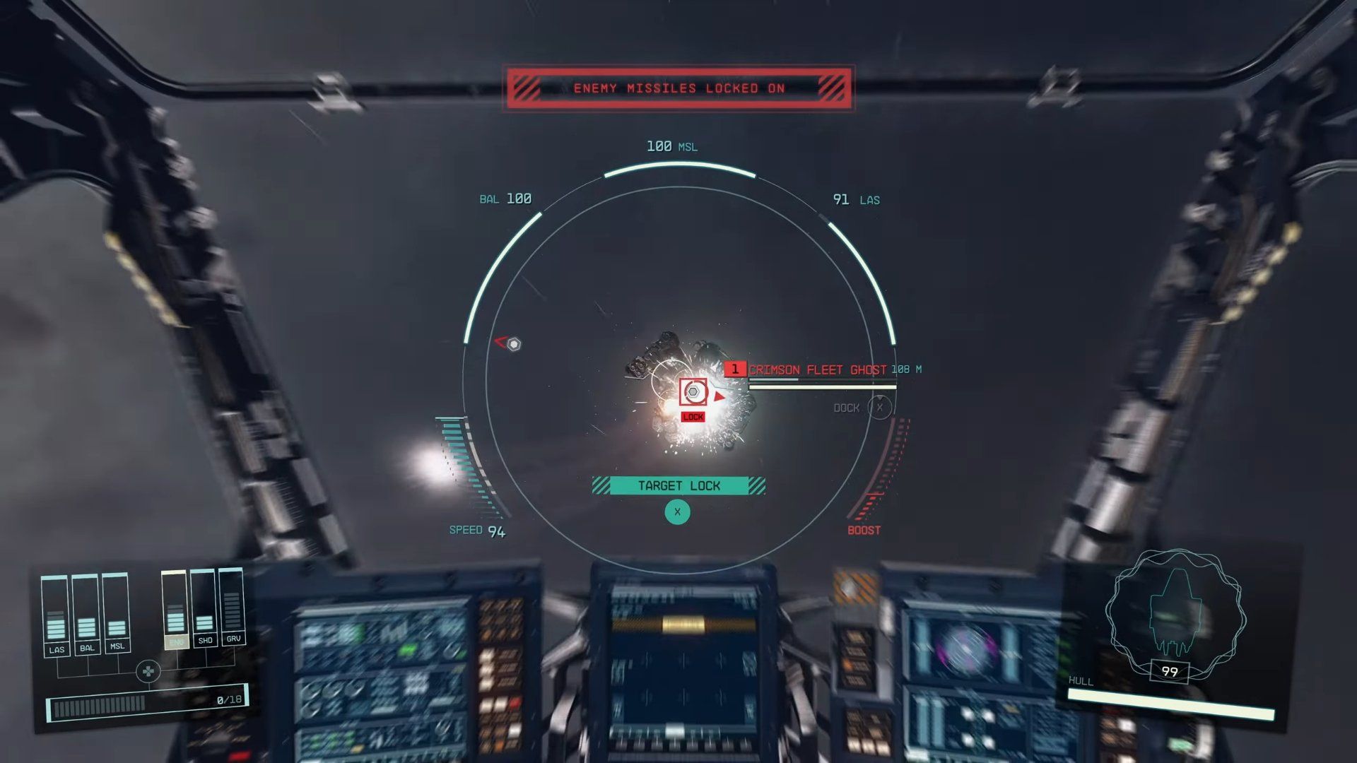 Starfield Ship Combat Cockpit View