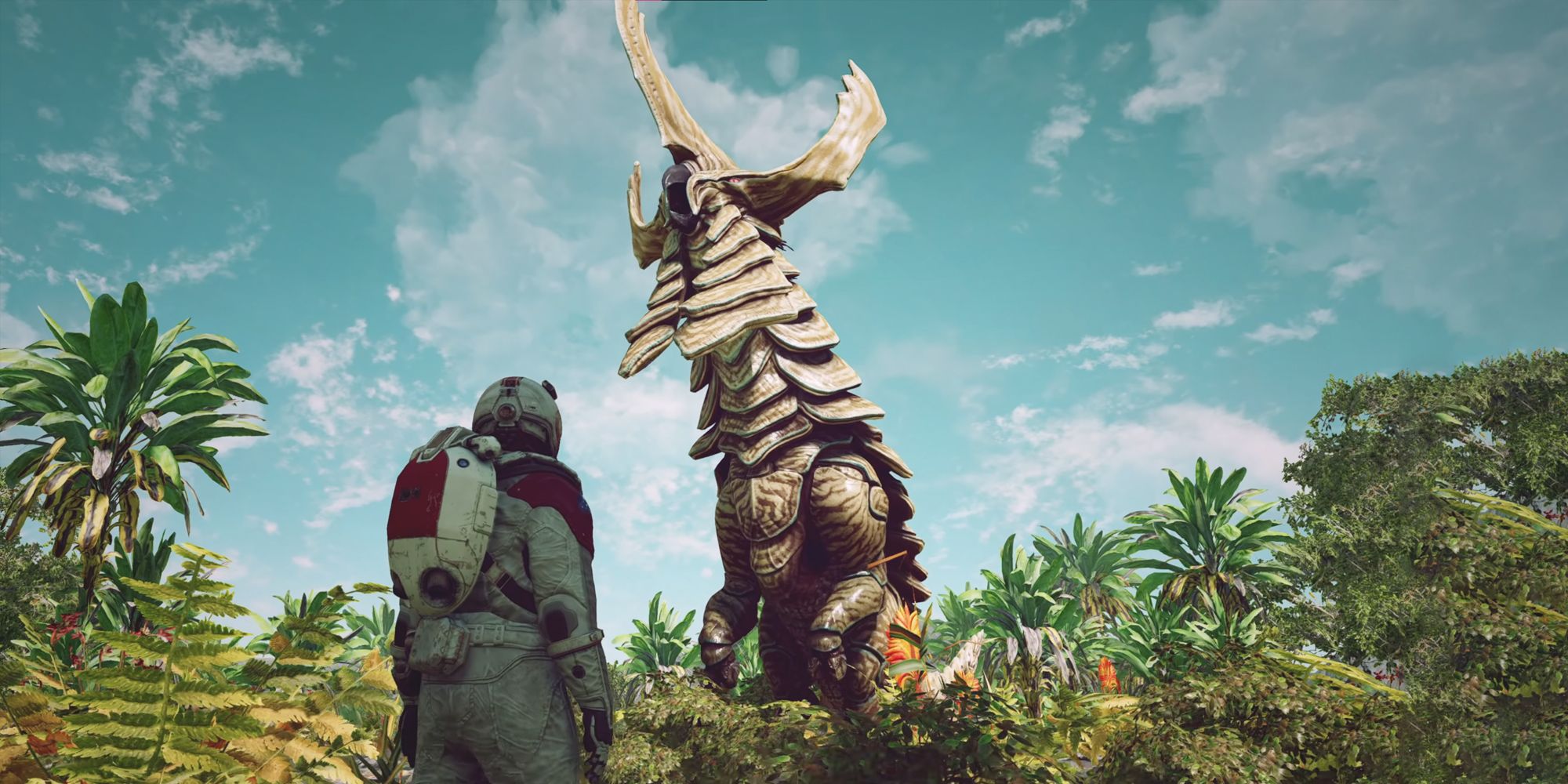 Starfield tropical paradise island giant alien dinosaur screenshot