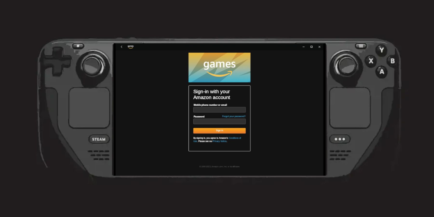 Steam Deck with Amazon Games app