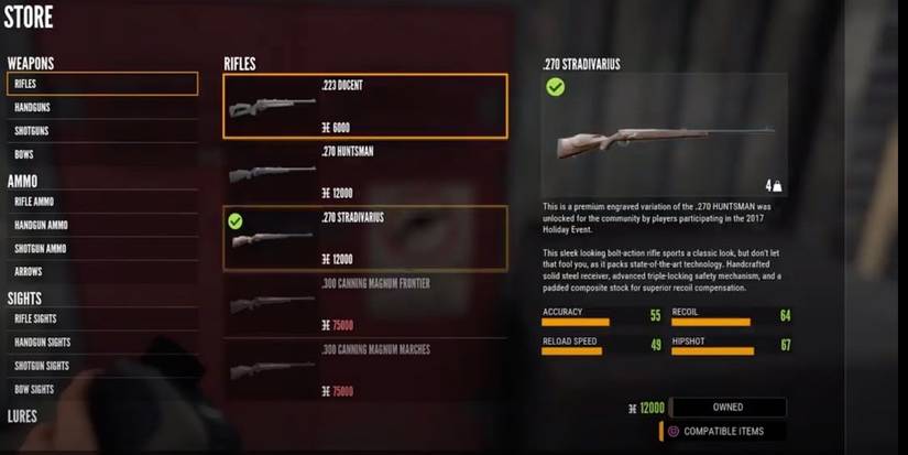 The Store in theHunter: Call of the Wild