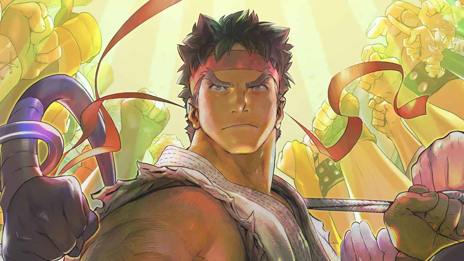 ryu and street fighter raised arms