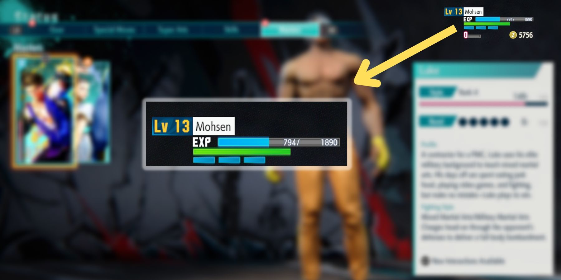 image showing exp levels in street fighter 6 world tour.