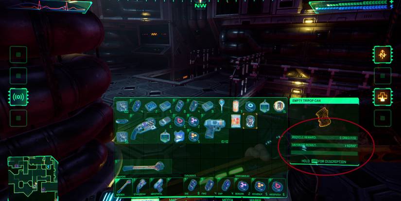 Scrap and Recycle value indicator in System Shock (2023)