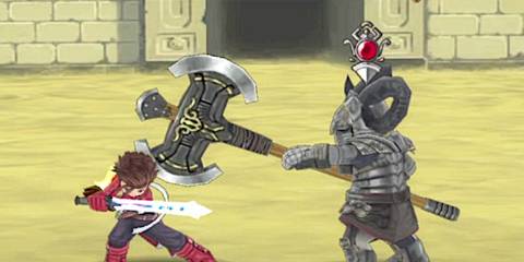 Tales of Symphonia Lloyd hitting the Lightning Thrust