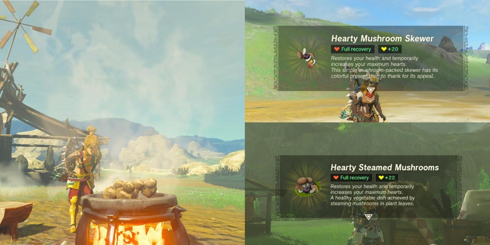 Link and two bonus heart recipes from Tears of the Kingdom