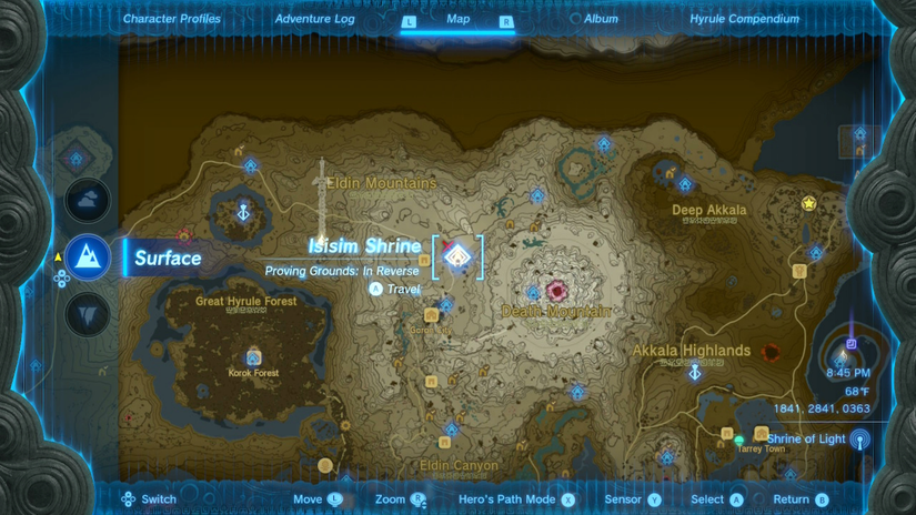zelda tears of the kingdom isisim shrine location