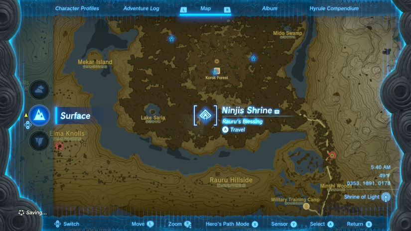 zelda tears of the kingdom maca's special place ninjis shrine