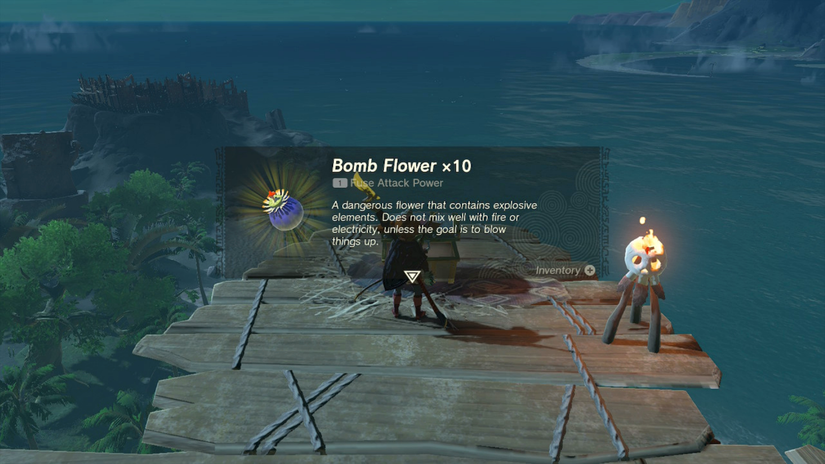 zelda tears of the kingdom marari-in shrine seeking the pirate hideout bomb flower x10
