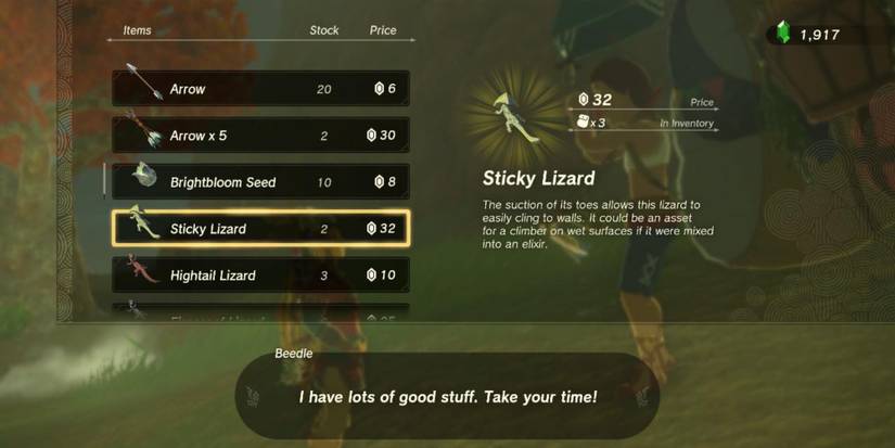 Tears of the Kingdom Sticky Lizard