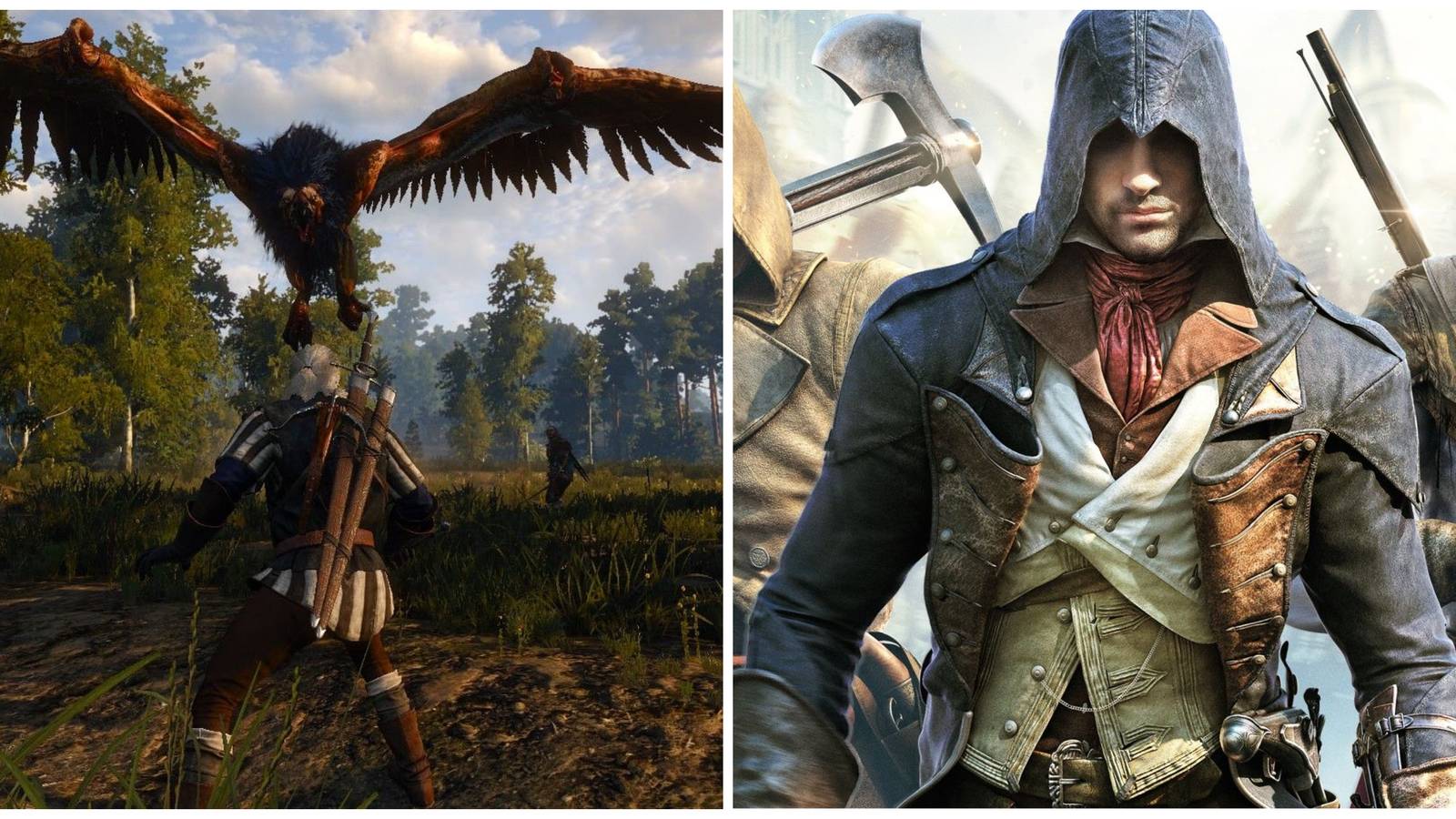 the witcher 3 wild hunt, assassin's creed unity