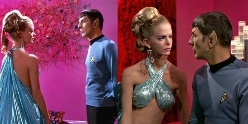 The Cloud Minders Spock Droxine Star Trek ToS split image