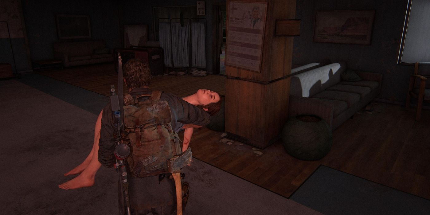 The Last of Us Part 1 Joel carrying Ellie