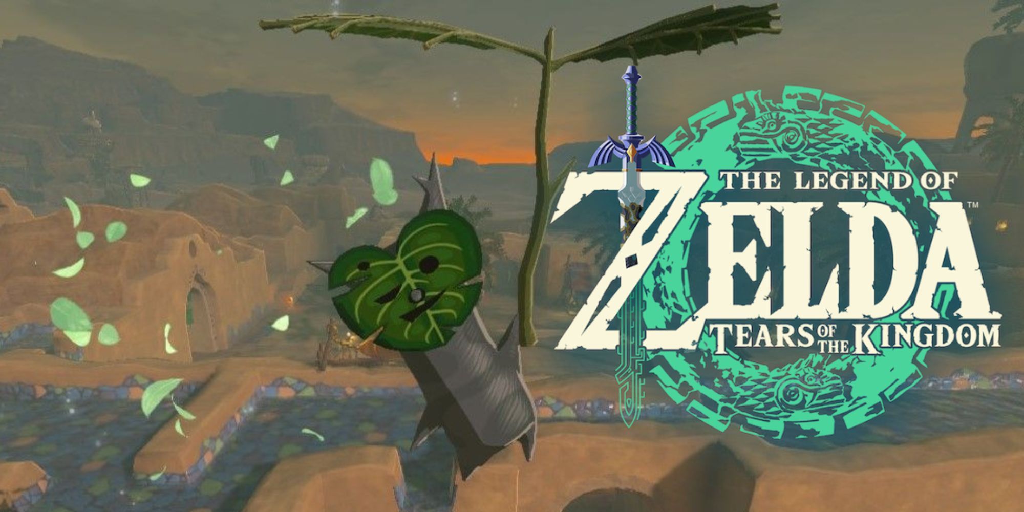 the legend of zelda tears of the kingdom korok flying with logo