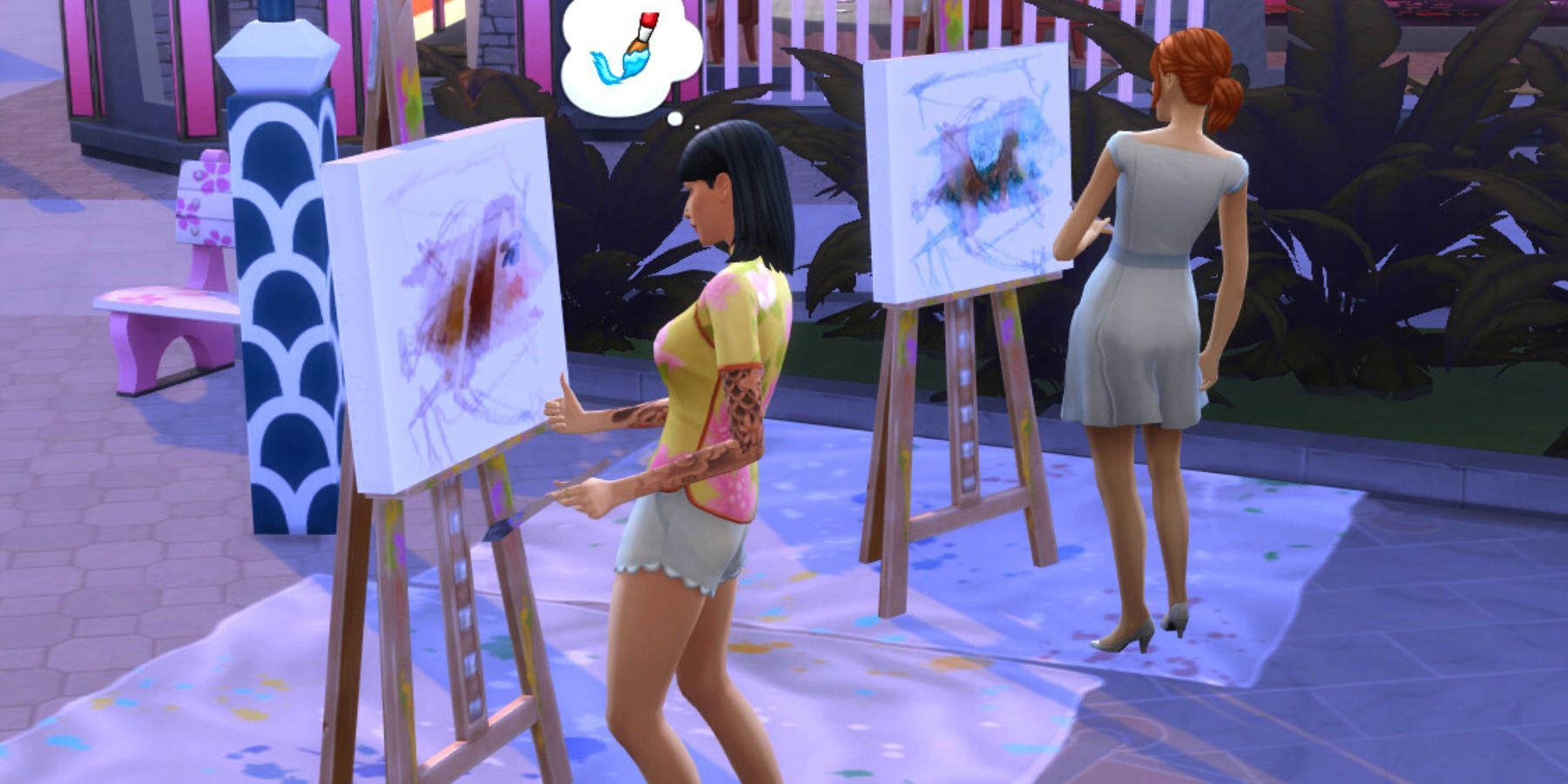 The Sims 4 characters painting