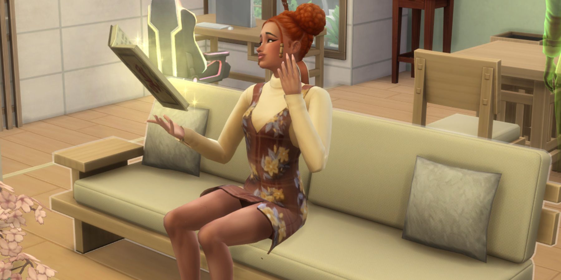 The Sims 4 reading a magical book