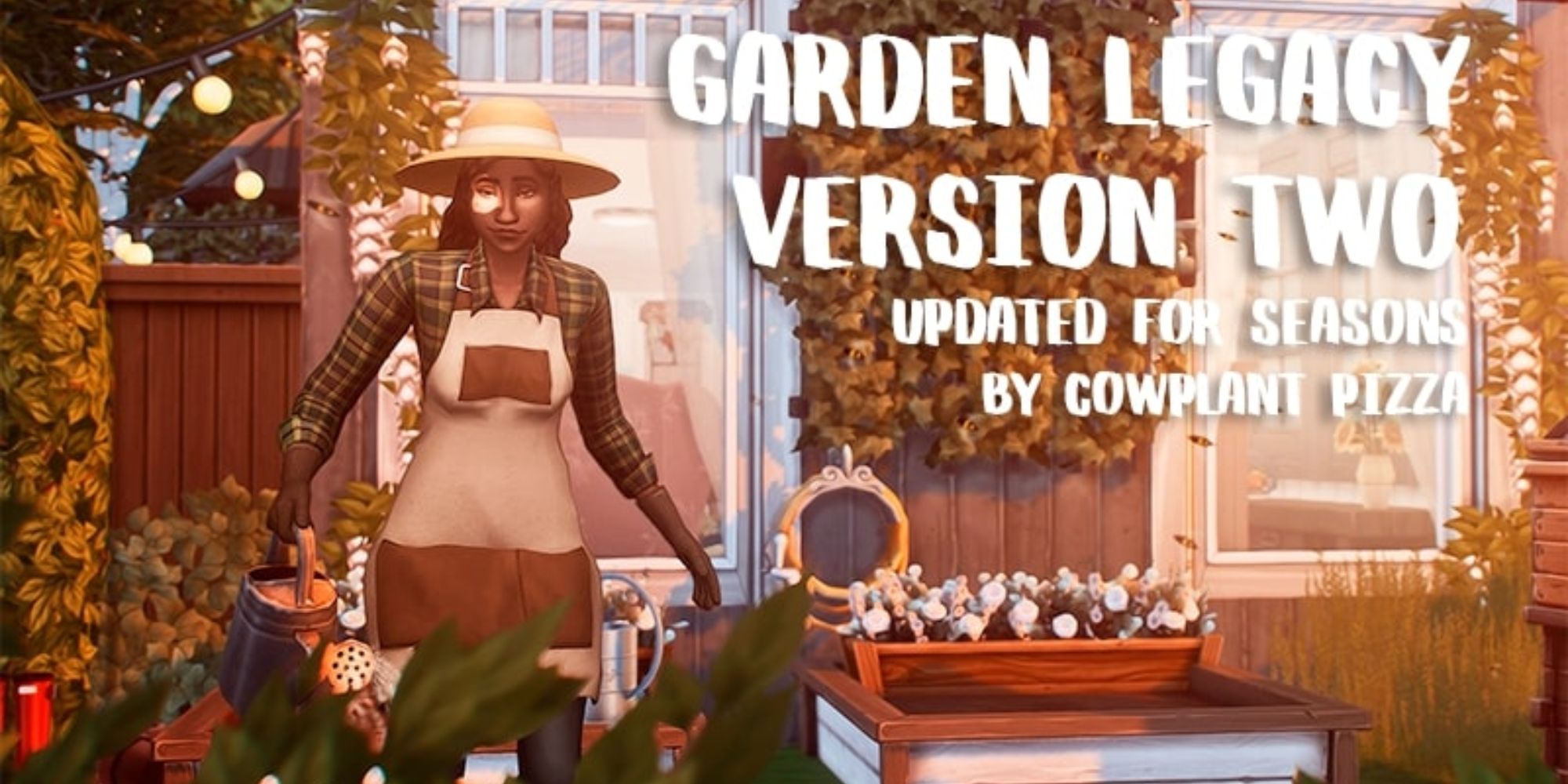 A Sim tends to her garden in the Garden Legacy Challenge