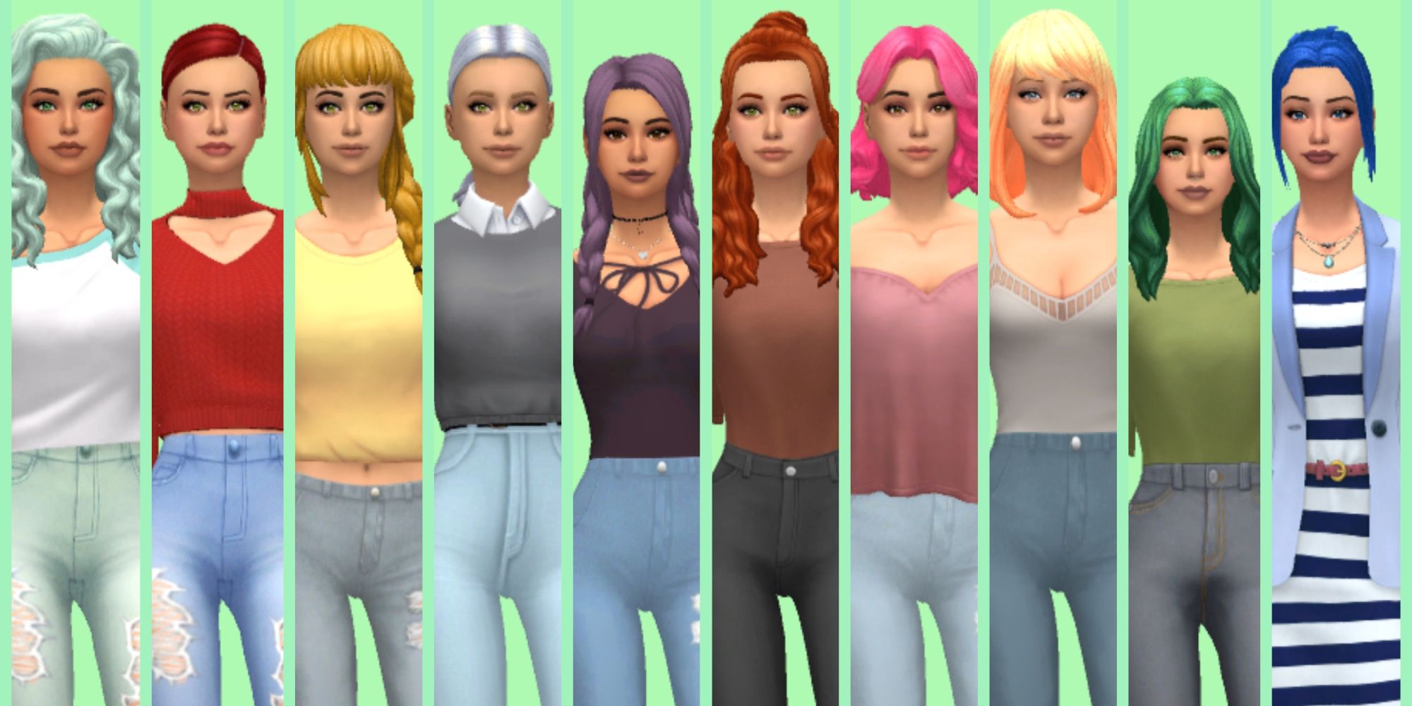 10 generations of female Sims for the Not So Berry Challenge