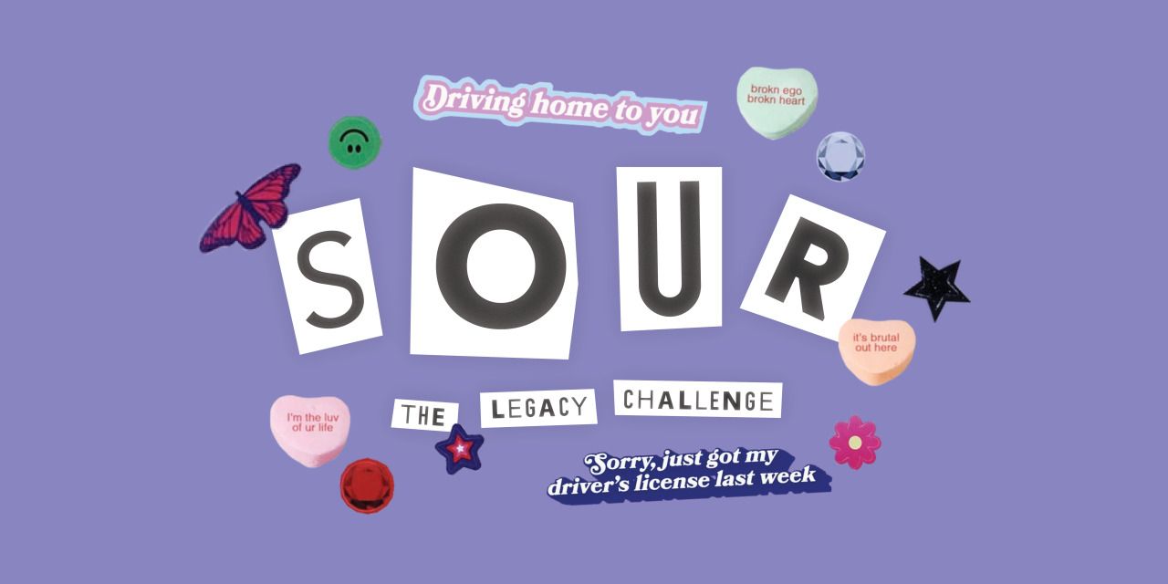 The thumbnail for the Sour Legacy Challenge, which is Olivia Rodrigo themed