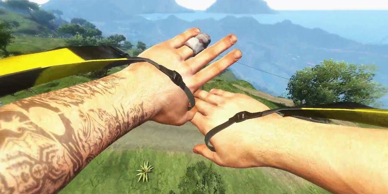 The wingsuit in Far Cry 3