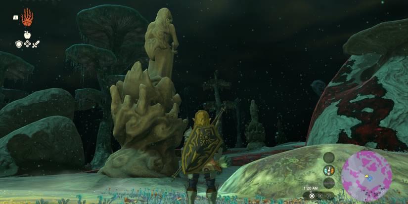 Link in a brightened area of The Depths