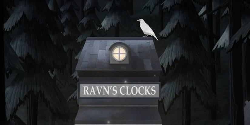 Tick Tock: A Tale For Two gameplay showcasing a haunted home named "Ravn's Clocks."