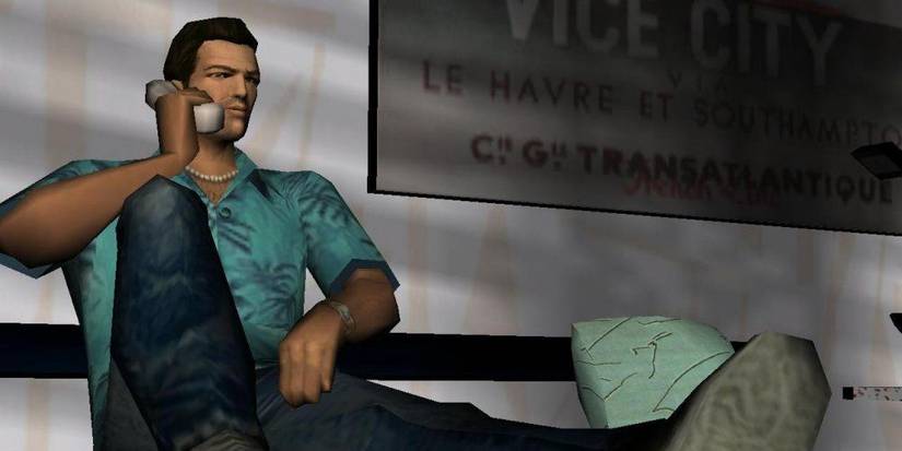 Tommy Vercetti in action in GTA: Vice City