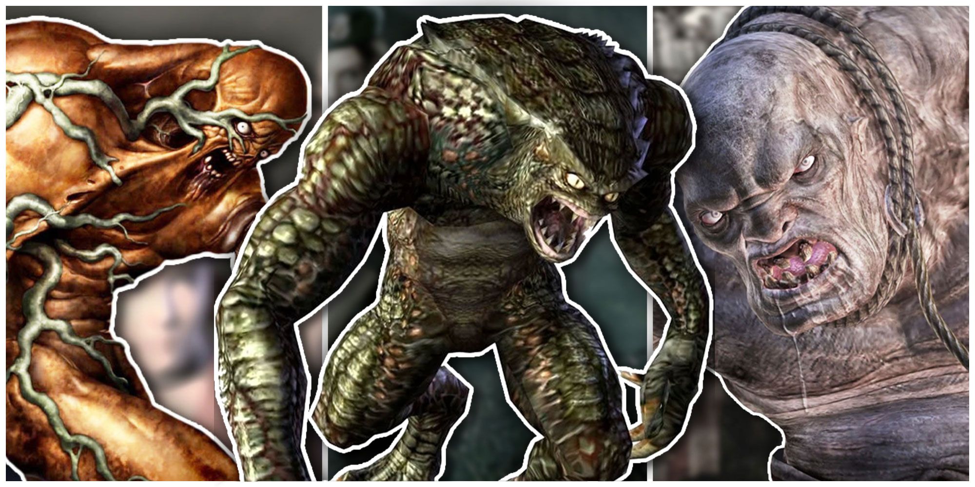 3 monsters from the Resident Evil franchise,  Bandersnatch, Hunter and El Gigante