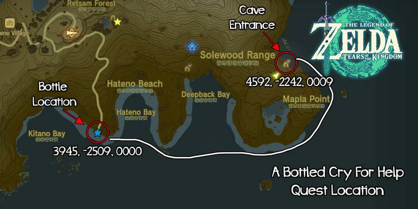 A Bottled Cry For Help quest in Zelda: Tears of the Kingdom.