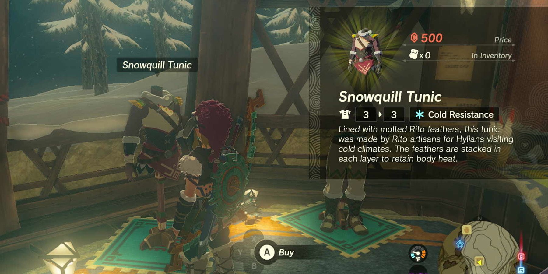 Snowquill Tunic Set Piece in Zelda: Tears of the Kingdom