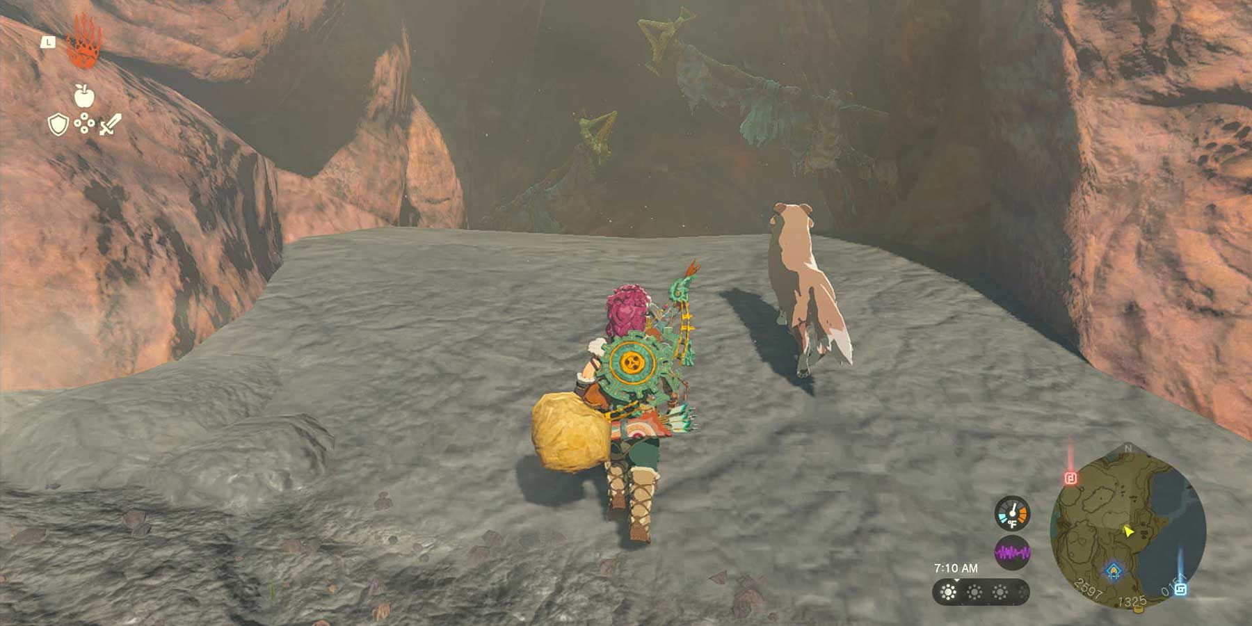 Following the dog for Misko's Cave of Chests in The Legend of Zelda: Tears of the Kingdom.
