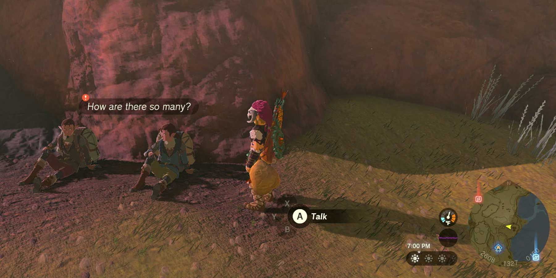 Two brothers discussing Misko's Cave of Chests in Zelda: Tears of the Kingdom.