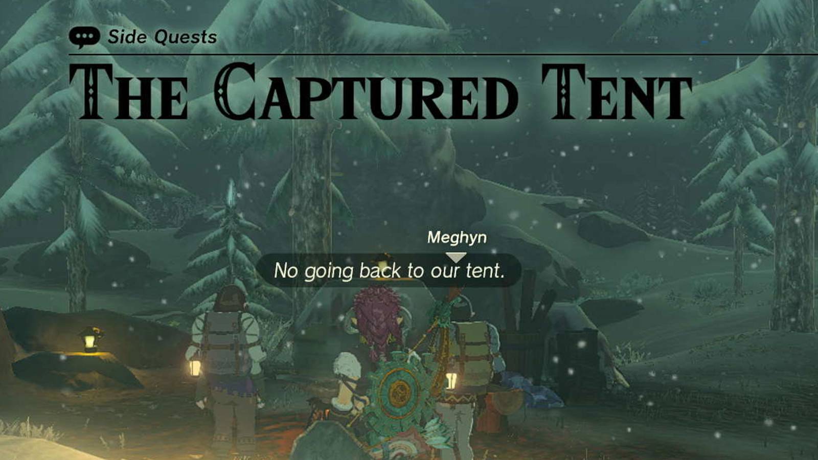 The Captured Tent quest in Zelda: Tears of the Kingdom.