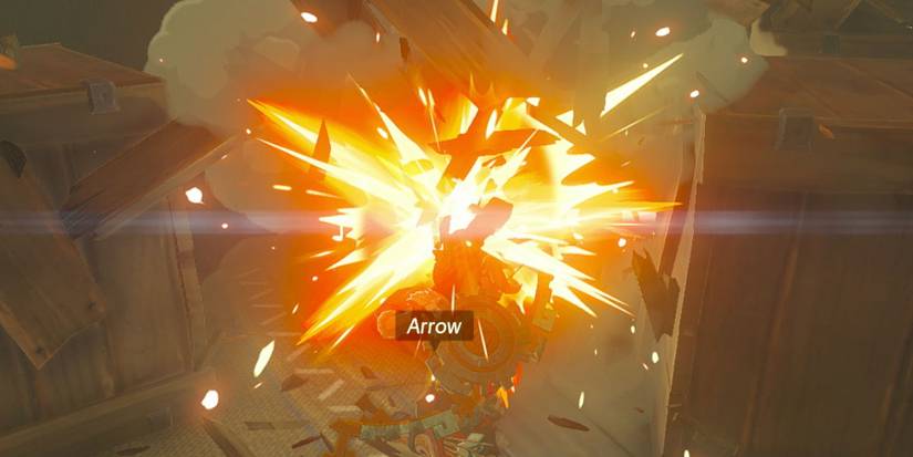 Destroying crates in Zelda: Tears of the Kingdom.
