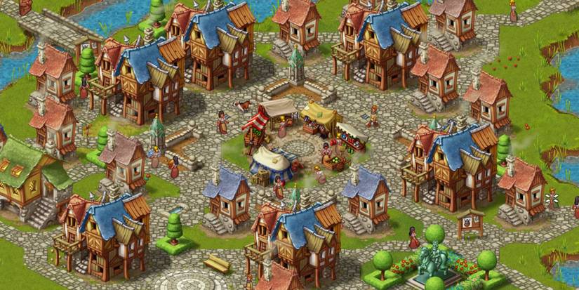 A small village in Townsmen - A Kingdom Rebuilt