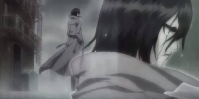 Ulquiorra Cifer standing in the rain in the 23rd ending of the Bleach anime