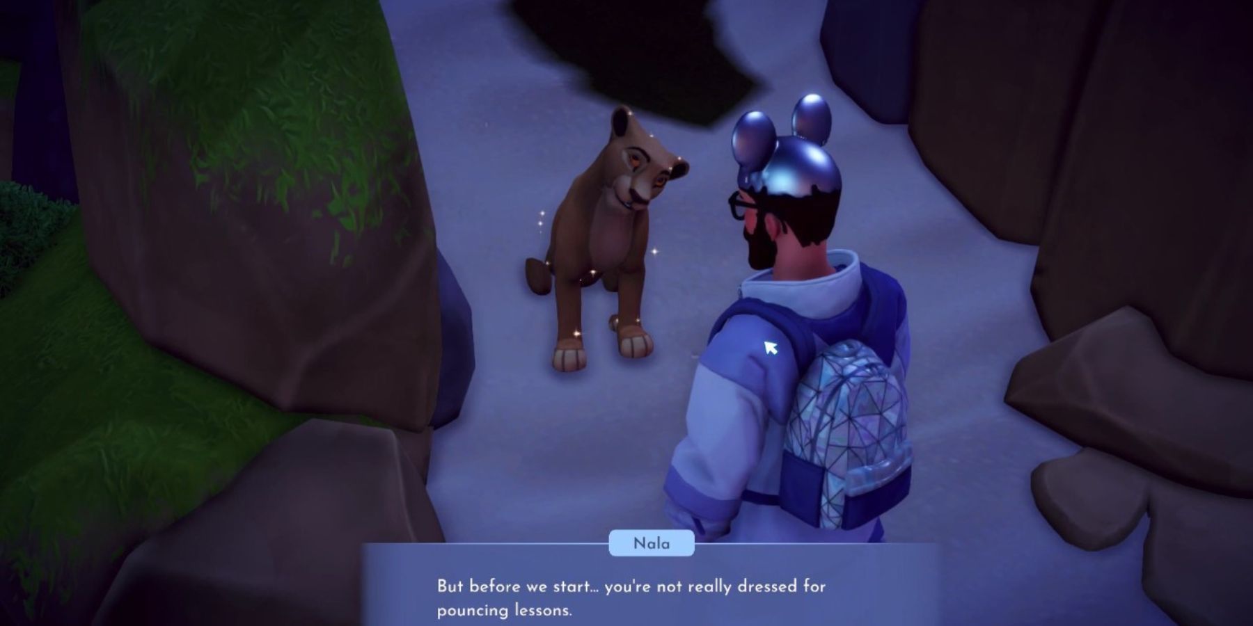 nala asking the player to dress up staking your territory