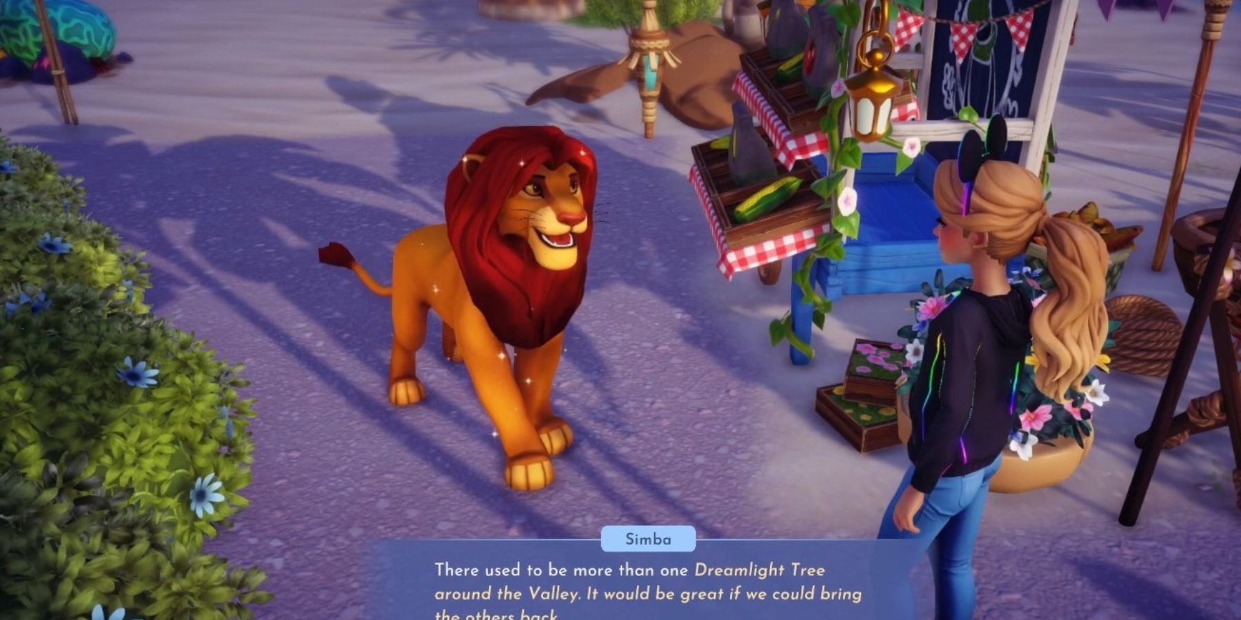 simba requesting the player to bring the dreamlight fruits