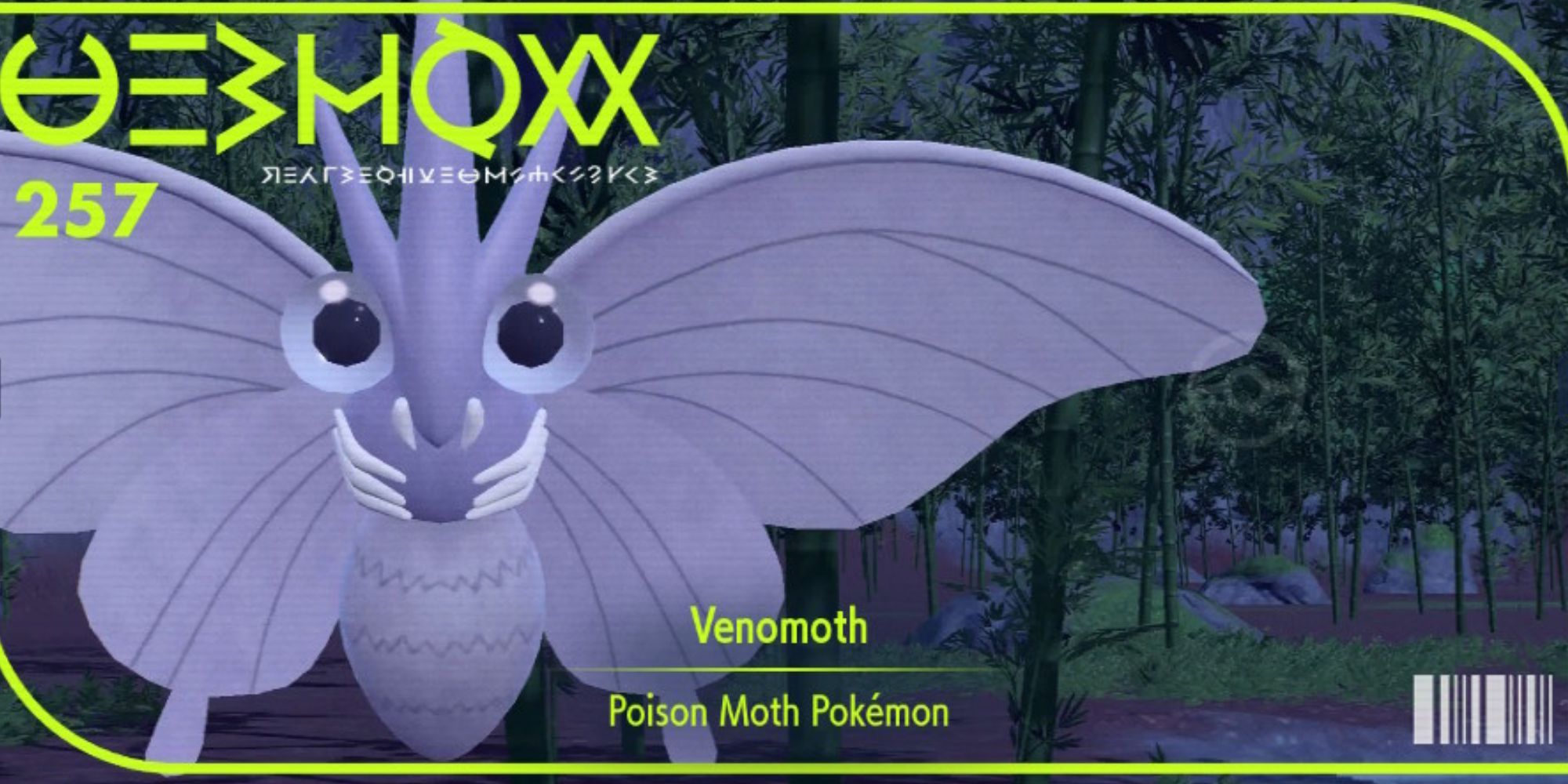 The pokedex cover image for Venomoth in Pokemon Scarlet & Violet