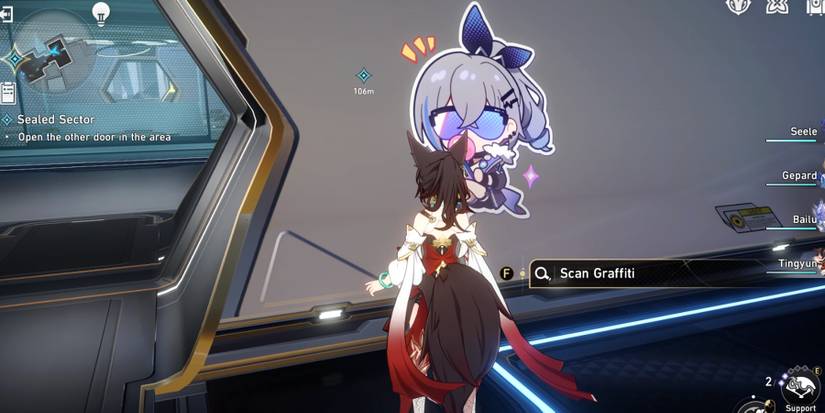 volume one sealed sector difficulity 1 graffiti 1 location in honkai star rail