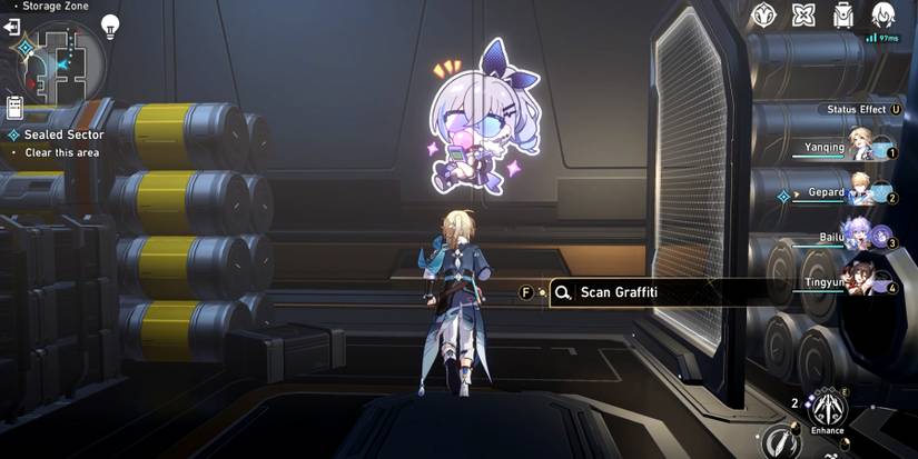 volume one sealed sector difficulity 4 graffiti 3 location in honkai star rail