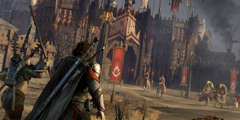 Main Character Looking Out At Soldiers On A Battlefield