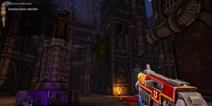 Warhammer 40000 Boltgun Building With Green Banner-1