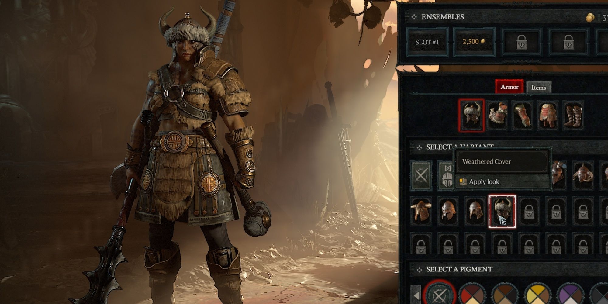 weathered set transmog diablo 4