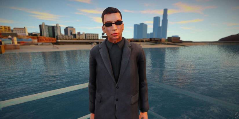 Wu Zi Mu in front of the San Andreas backdrop